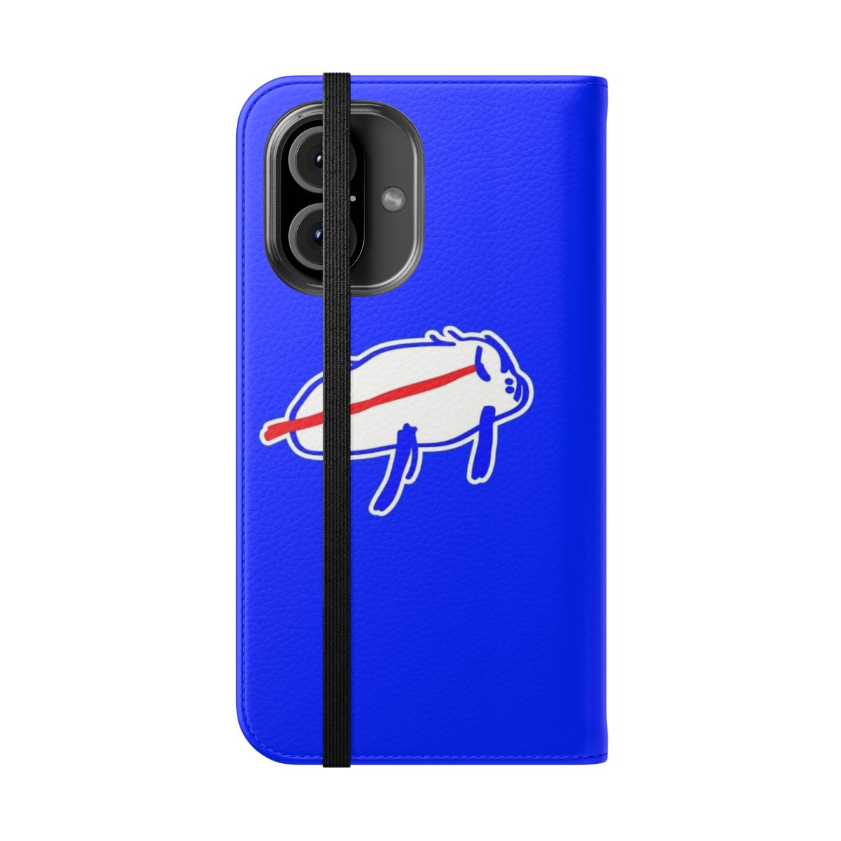 Buffalo Bills-inspired flip cover phone case with Josh Allen design - Folded Front