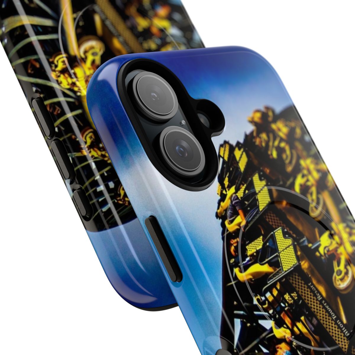 Magnetic phone case with a thrilling rollercoaster design - Detail