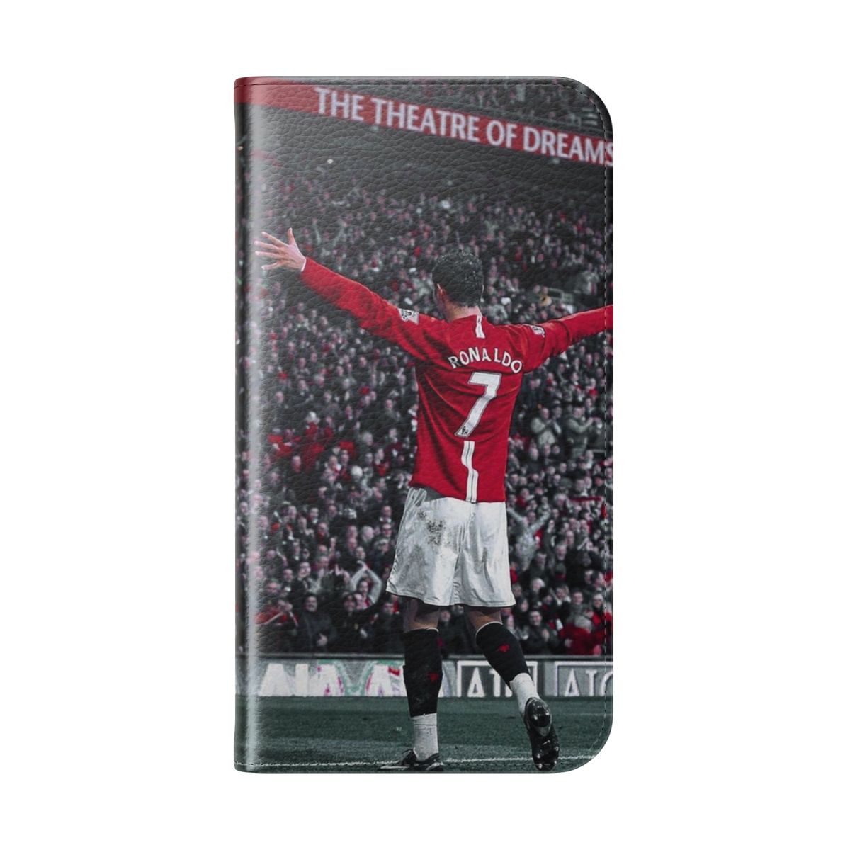 Football-inspired phone case featuring Cristiano Ronaldo imagery - Folded Back