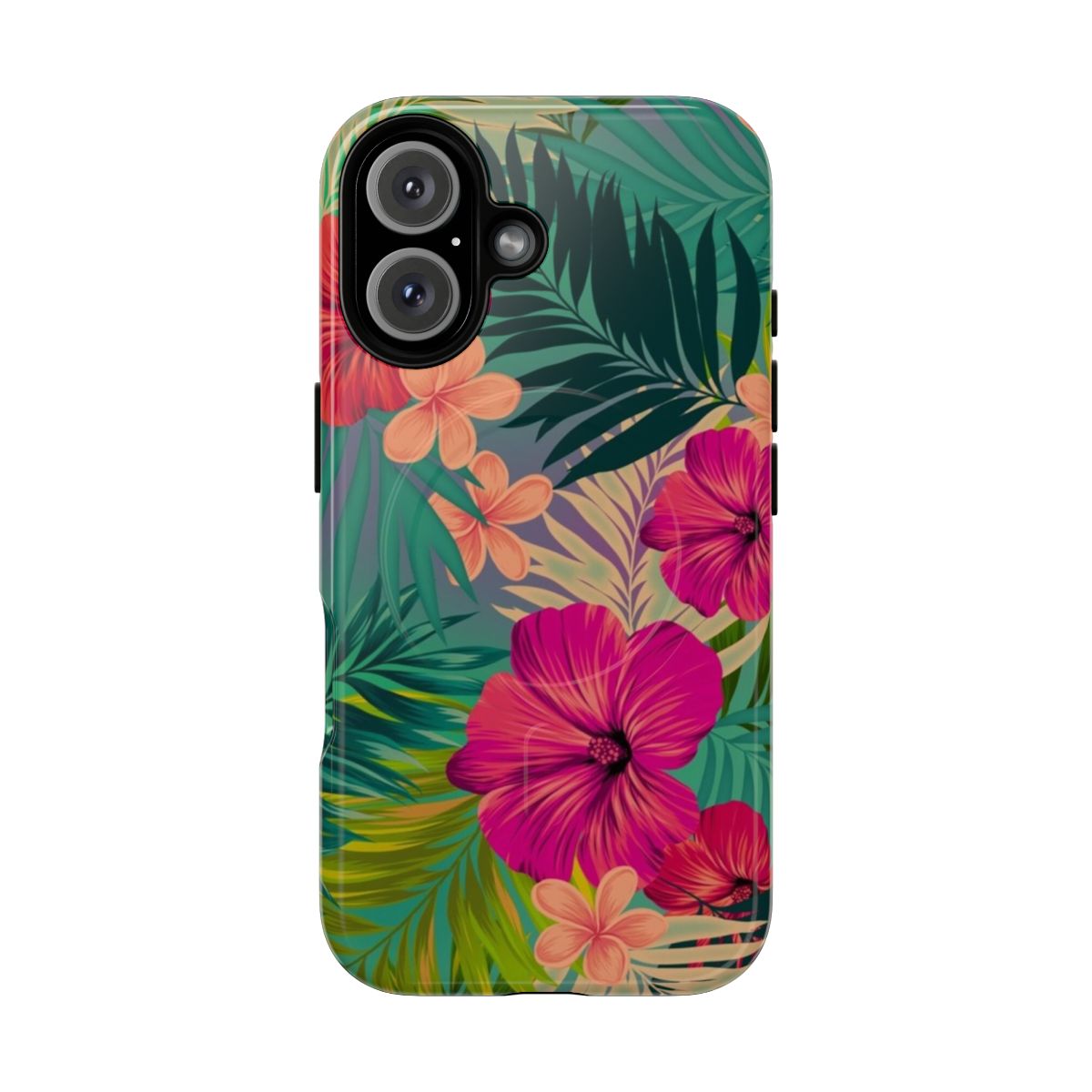 Vibrant tropical floral and beach sunset pattern on a magnetic tough phone case