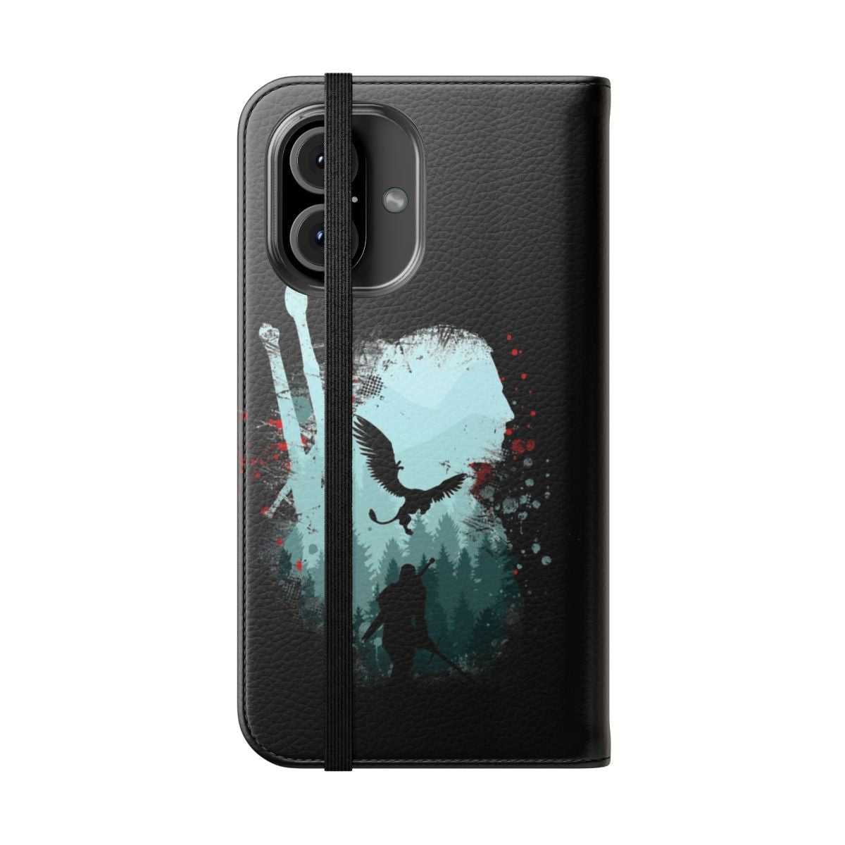 Magical fantasy-themed phone case with Witcher-inspired design - Folded Front