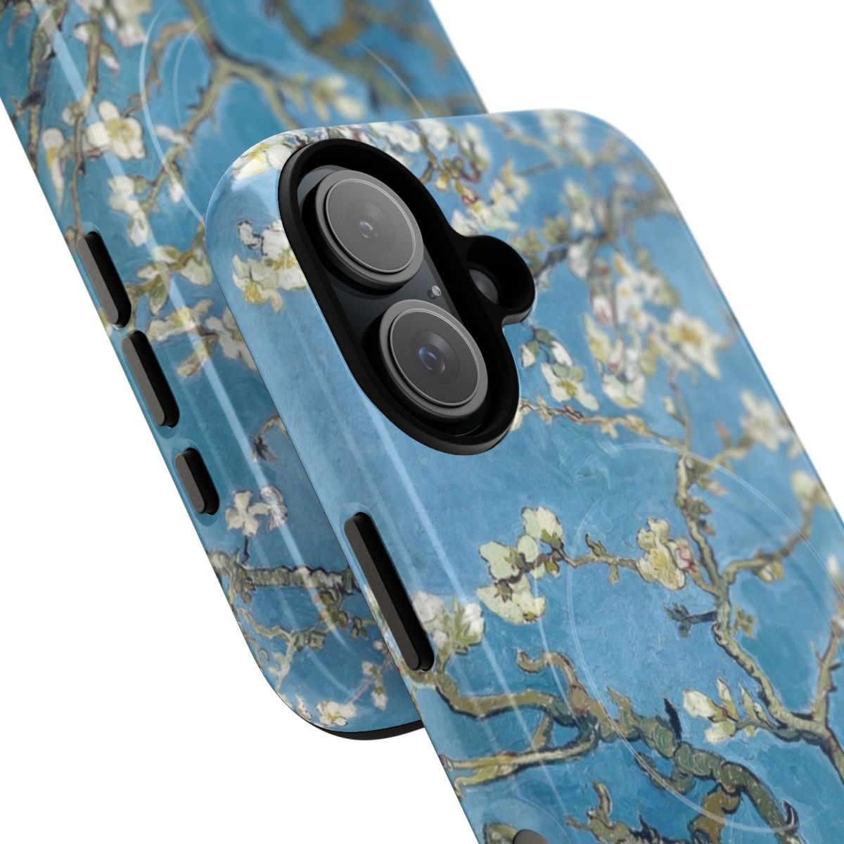 Artistic Van Gogh Inspired Magnetic Tough Phone Case featuring the famous painting 'Branches with Almond Blossom' - Detail