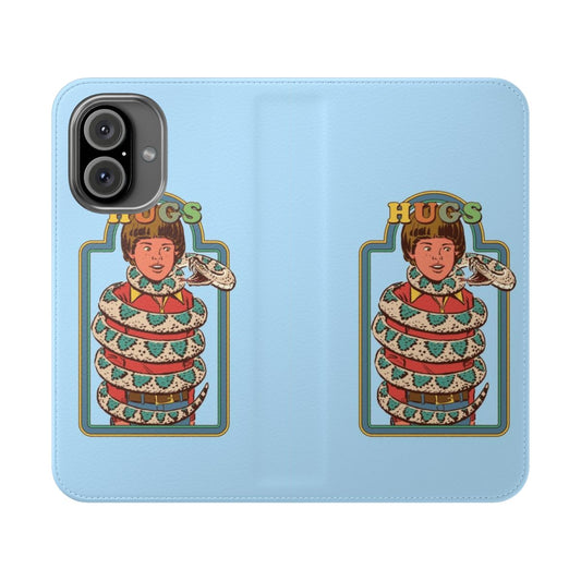 Retro Hugs Flip Phone Case - Vintage-inspired phone cover with hugging design