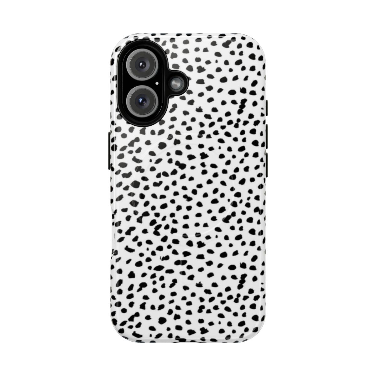 Dalmatian spots pattern phone case in black and white