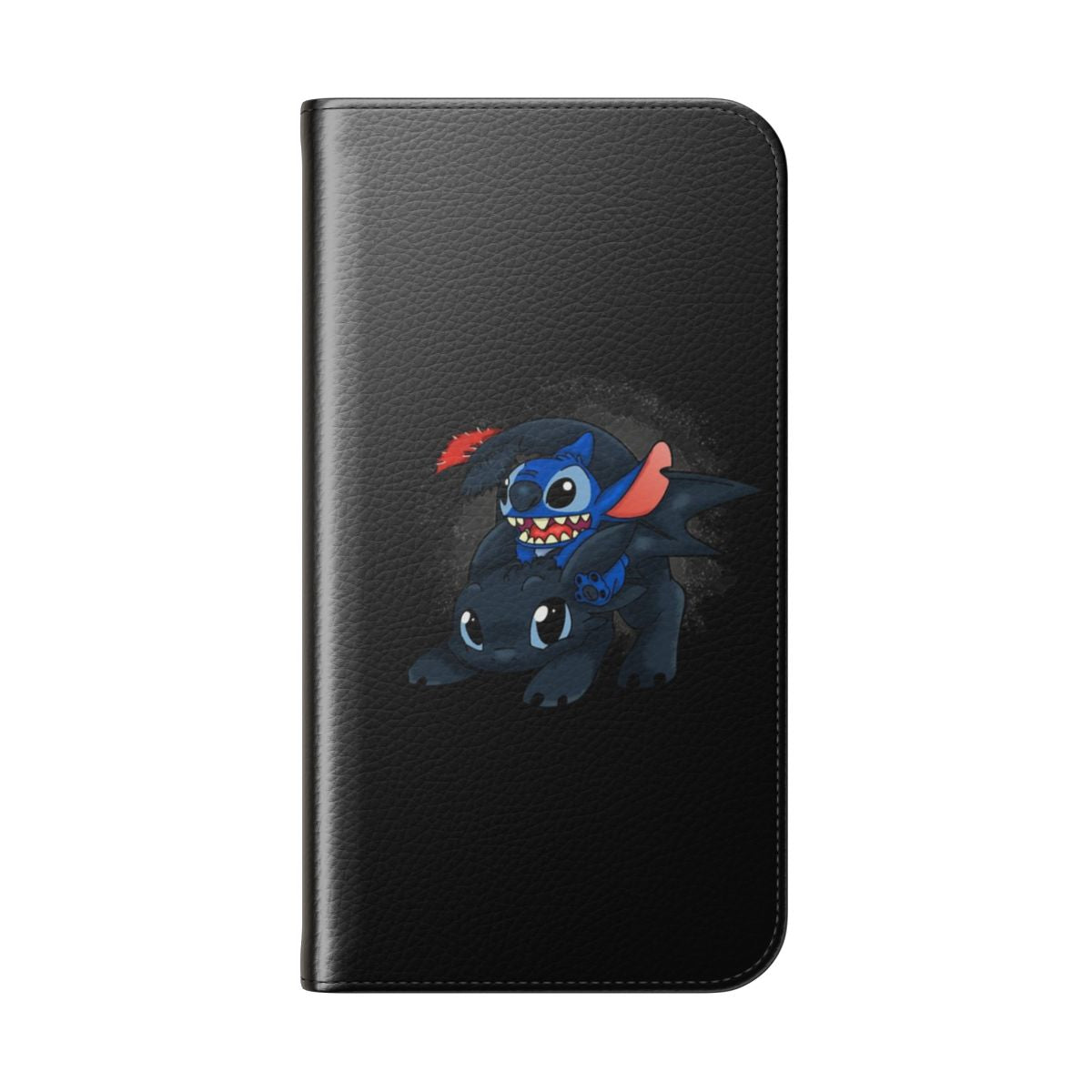 Crossover Dragon & Stitch Flip Cover Phone Case - Folded Back