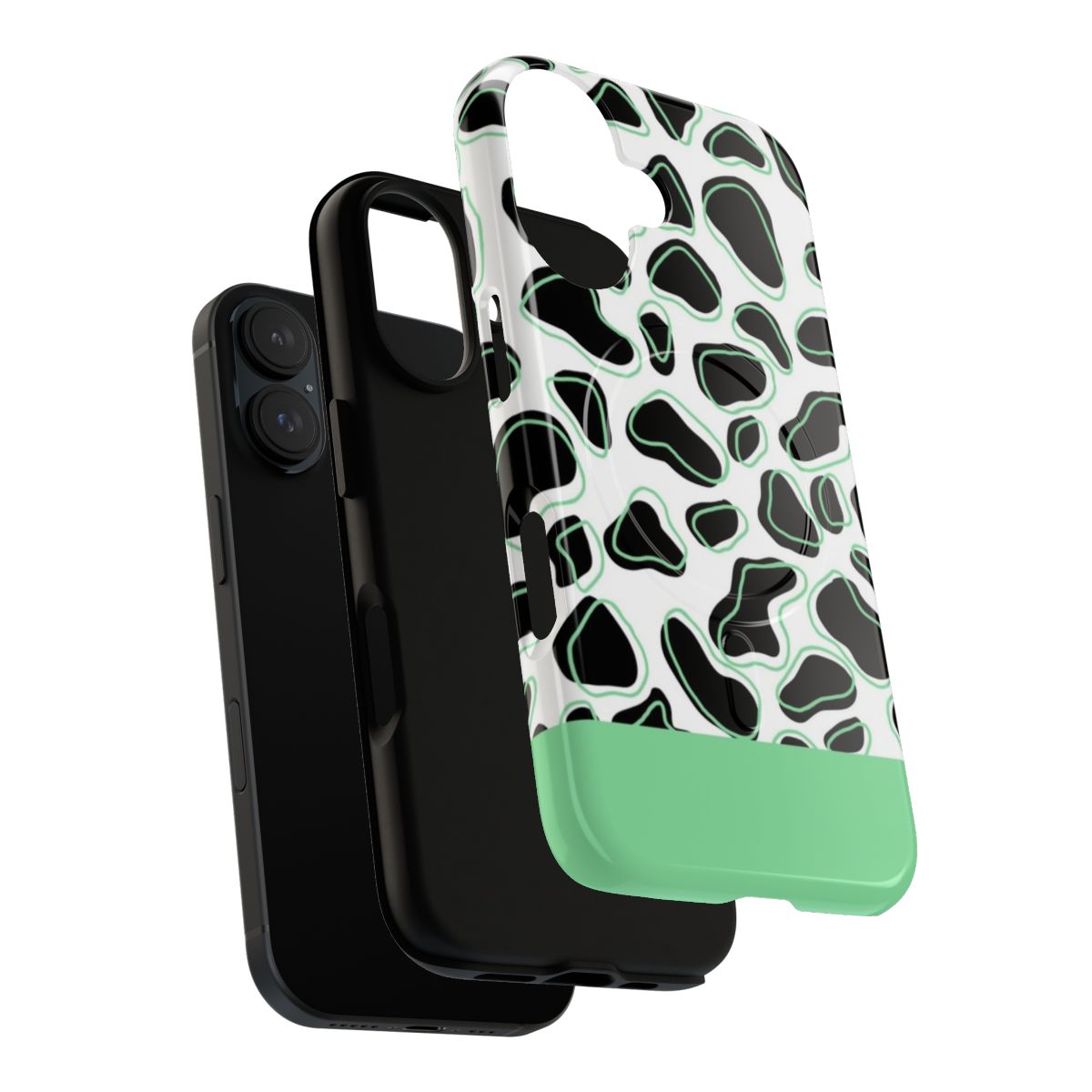 Pastel cow print pattern on a tough, magnetic phone case - Layers