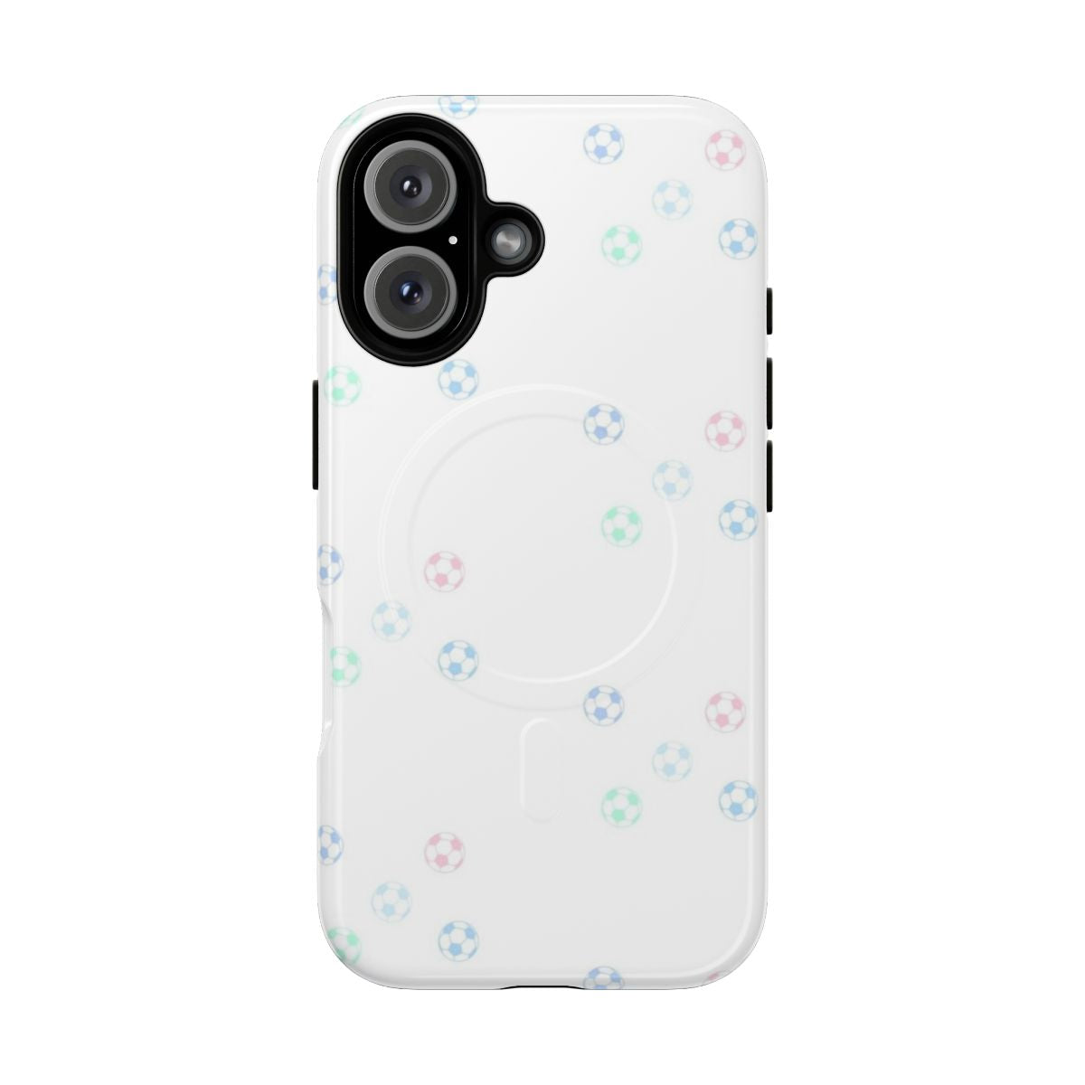 Colorful and cute soccer ball pattern on a magnetic tough phone case