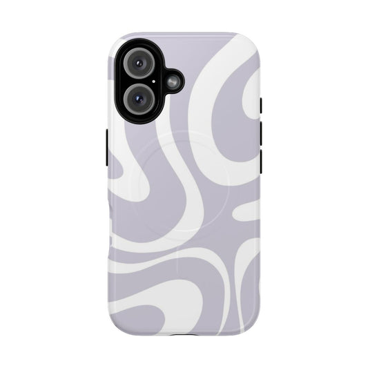 Pastel purple and white abstract swirl pattern phone case