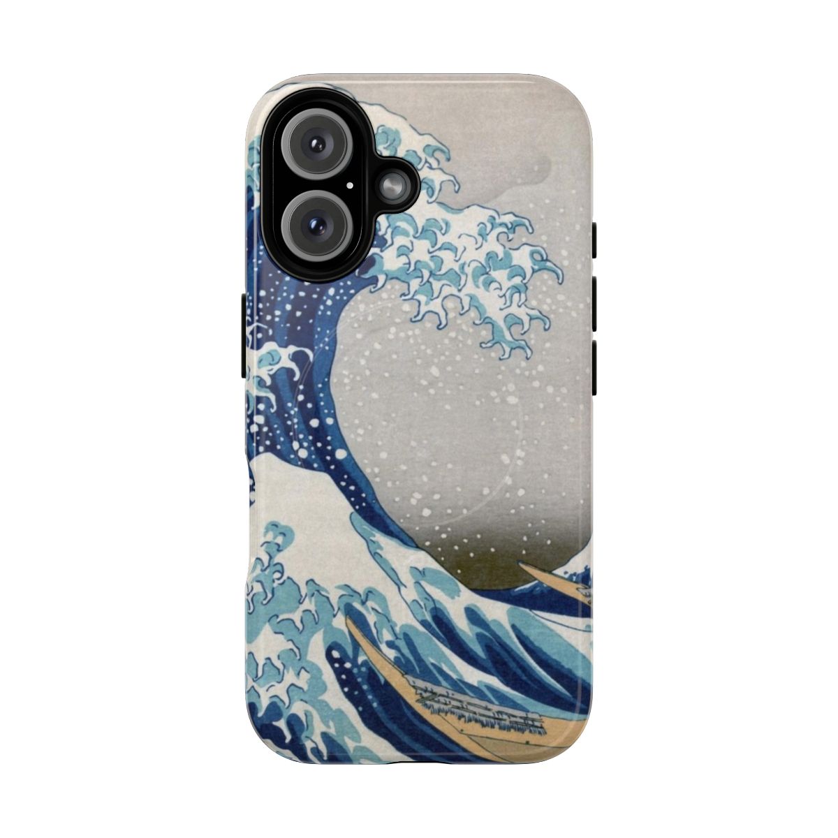 Artistic wood block print phone case featuring "The Great Wave off Kanagawa" by Katsushika Hokusai