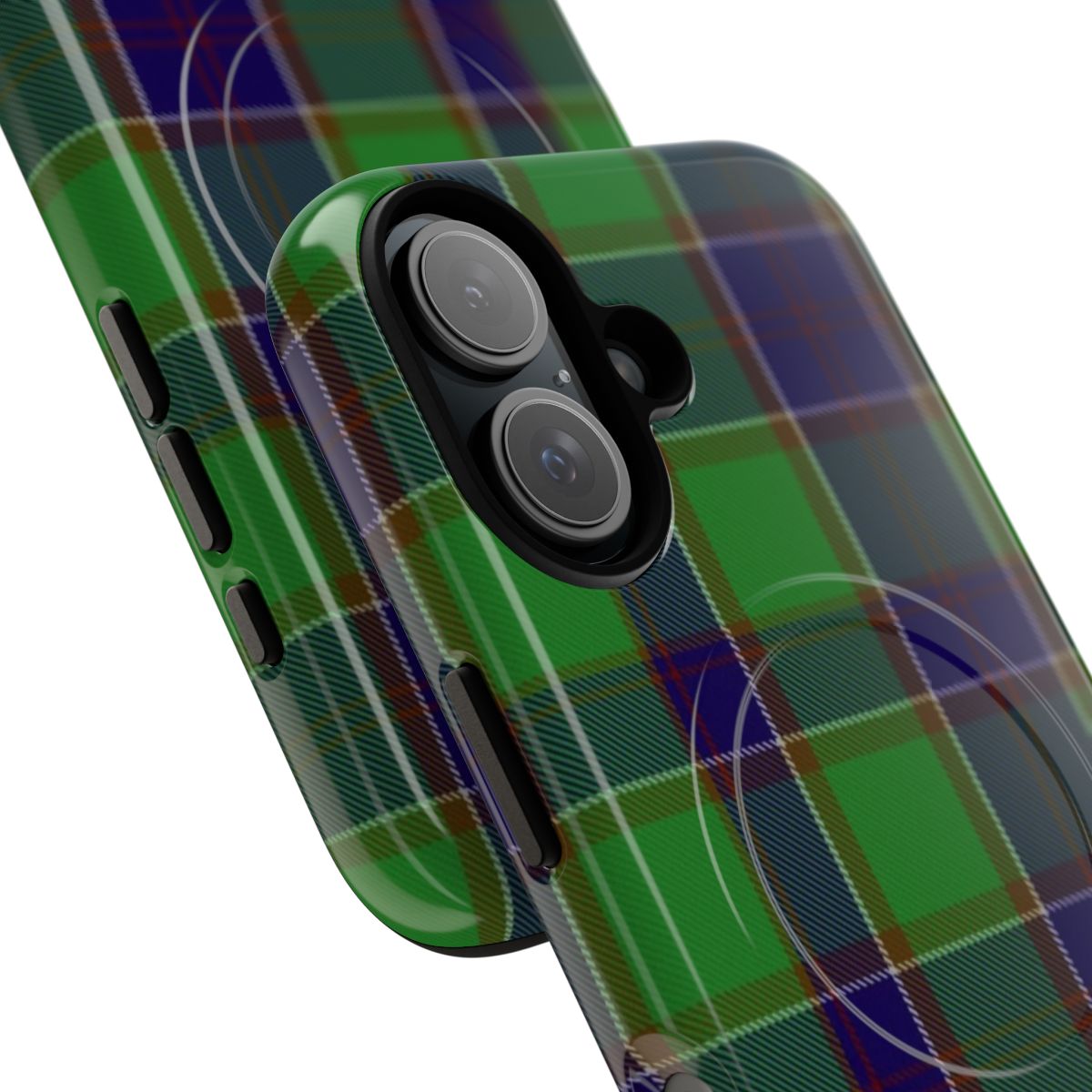 Barr Clan Tartan Phone Case with Heraldic Design - Detail