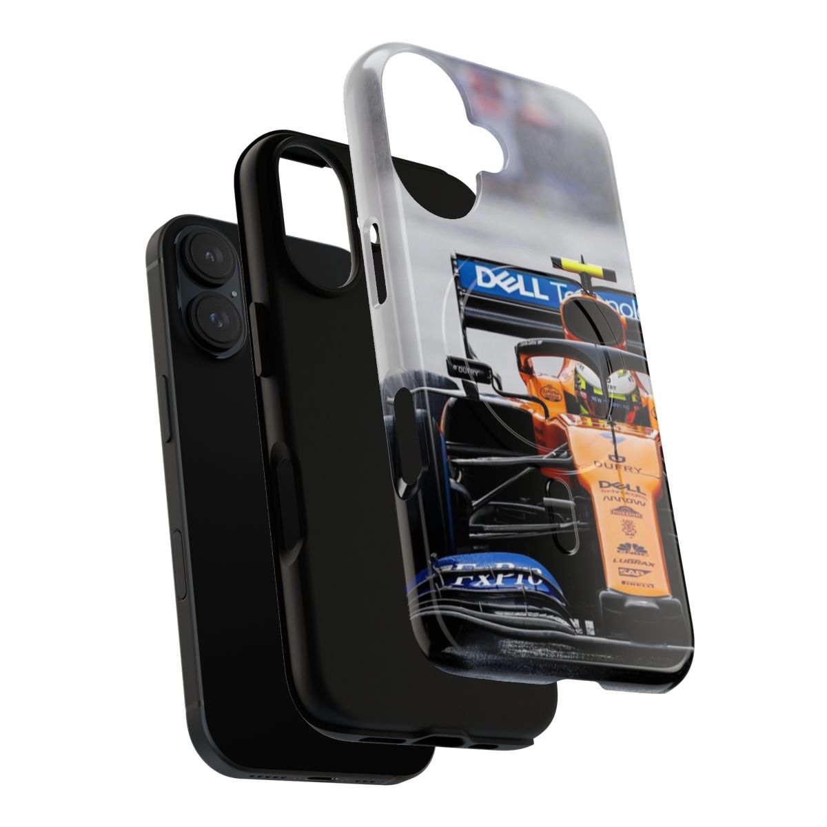 Magnetic tough phone case featuring a design of Formula 1 driver Lando Norris - Layers