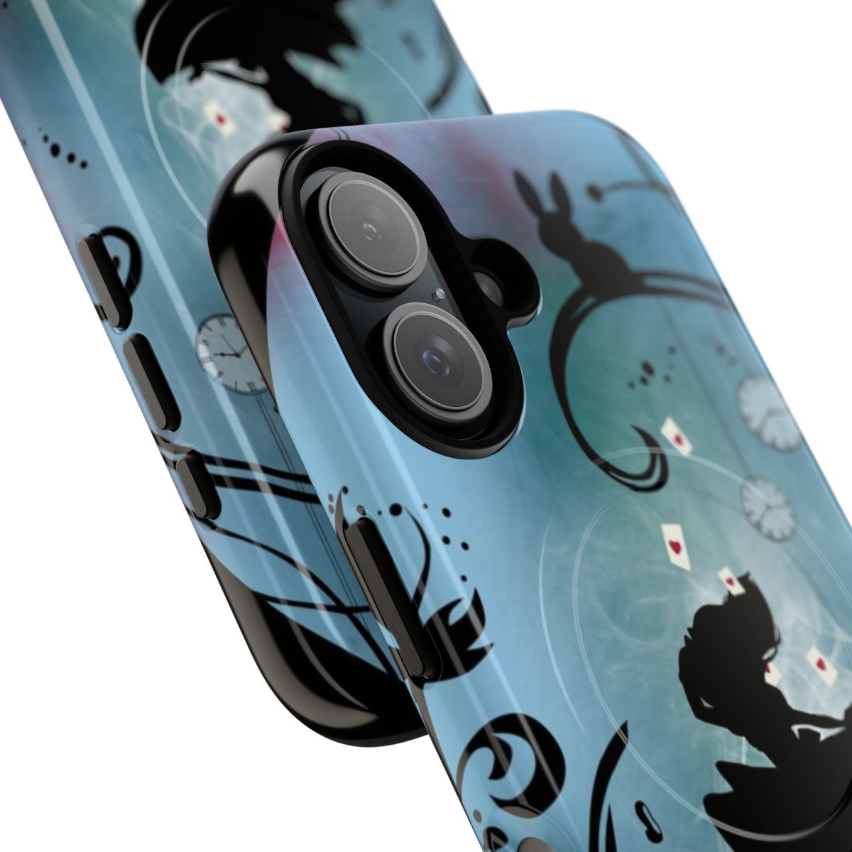 Alice in Wonderland-inspired phone case featuring a rosebush design - Detail