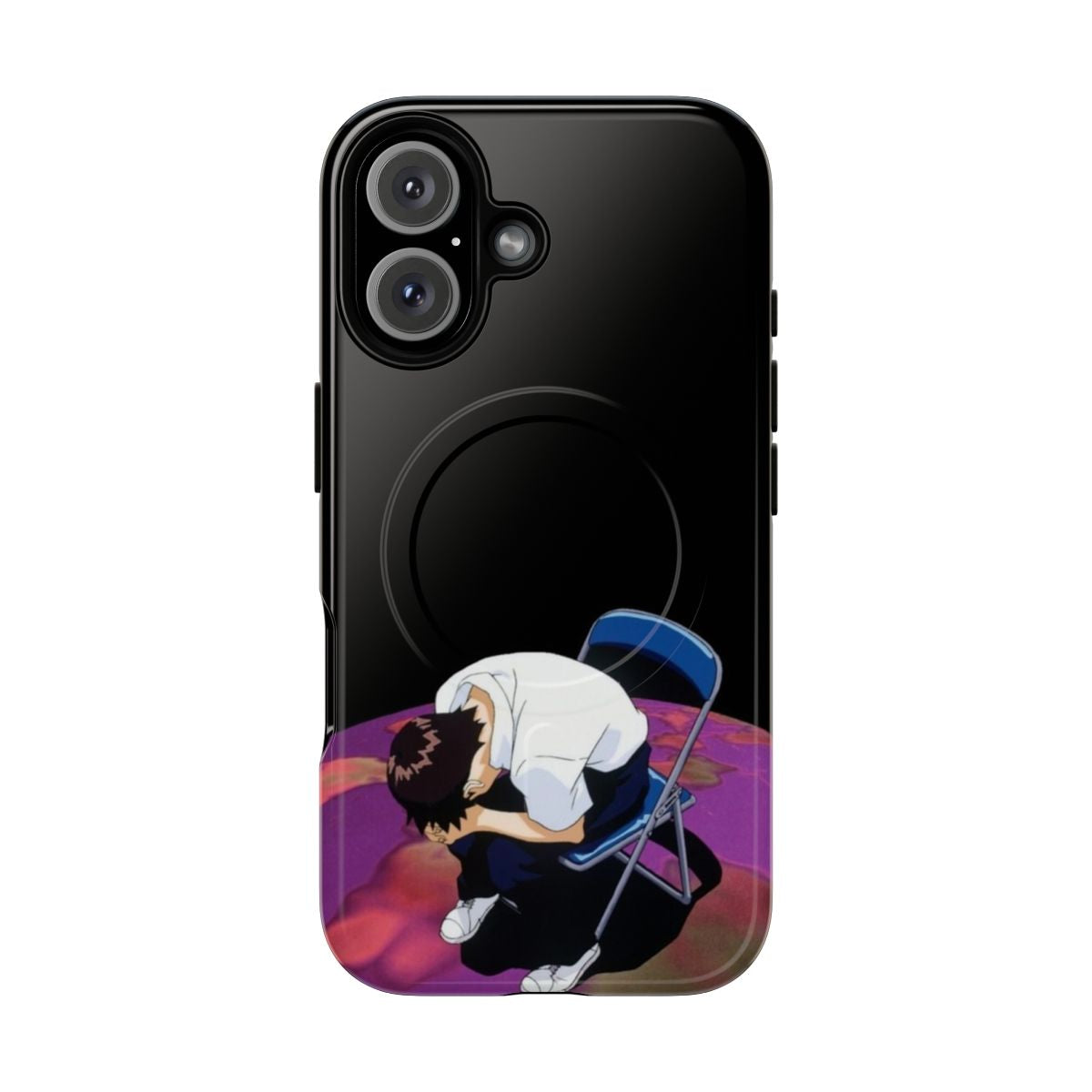 Anime-inspired phone case featuring Shinji Ikari from Neon Genesis Evangelion