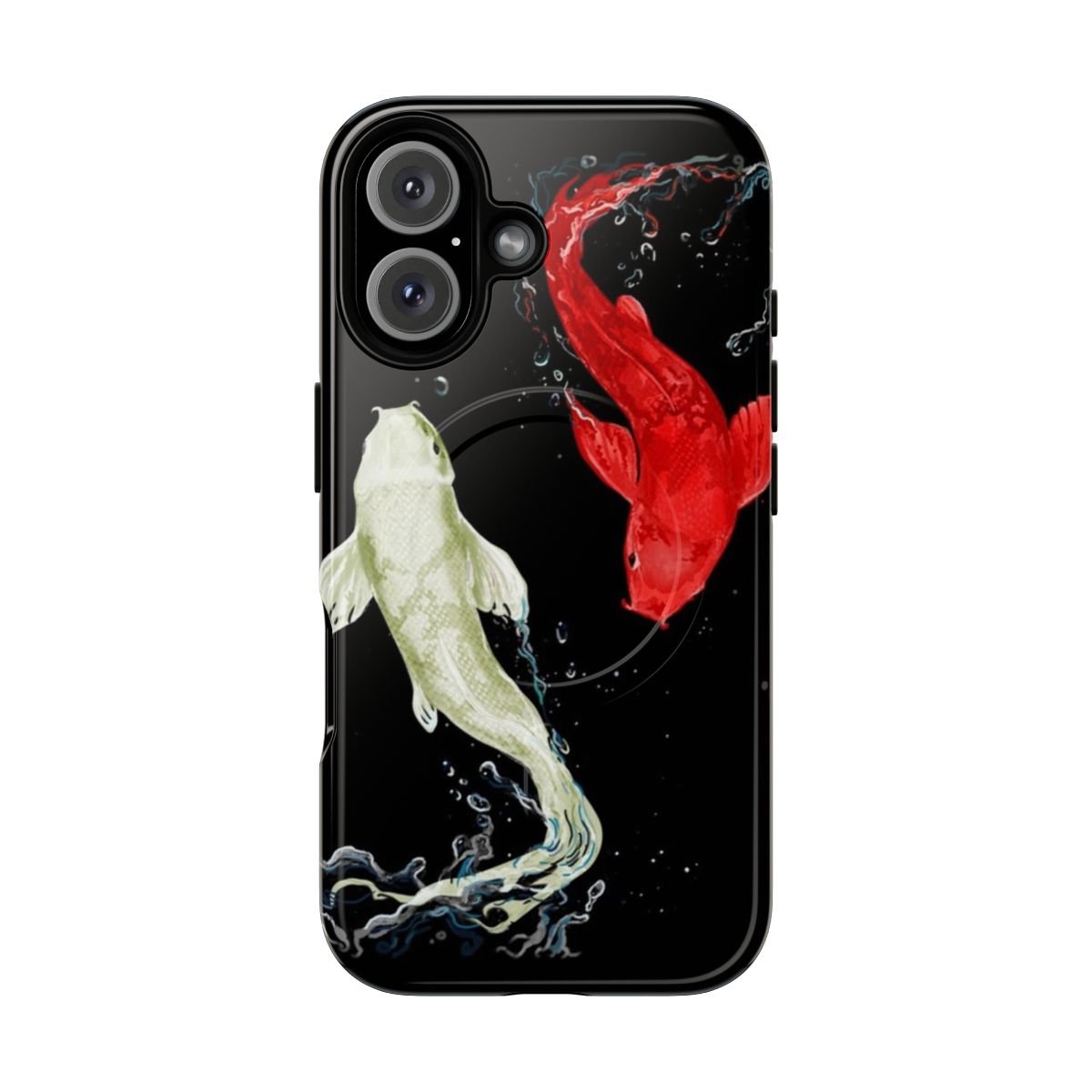 Koi fish swimming in water phone case with magnetic closure