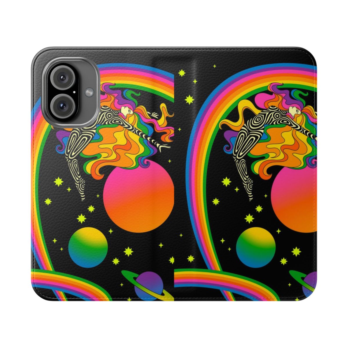 Vibrant cosmic, retro, psychedelic phone case cover.