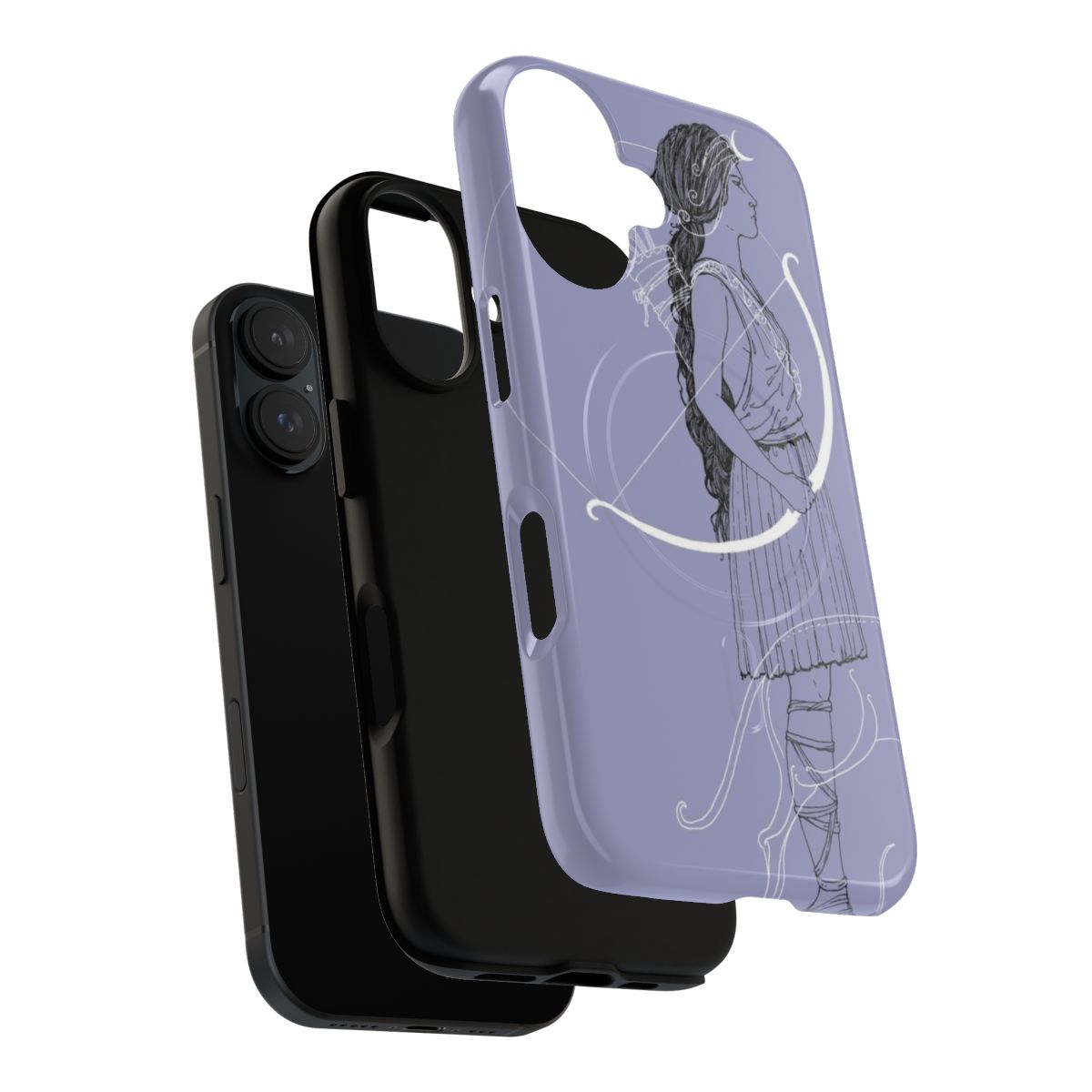 Artemis-inspired magnetic tough phone case with Greek mythology design - Layers