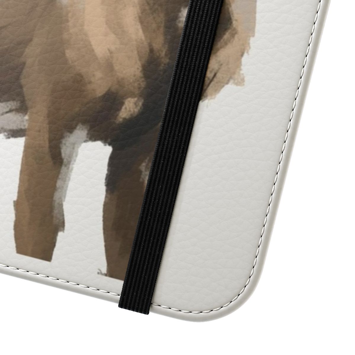 Deer-patterned phone flip case with protective design - Close Up