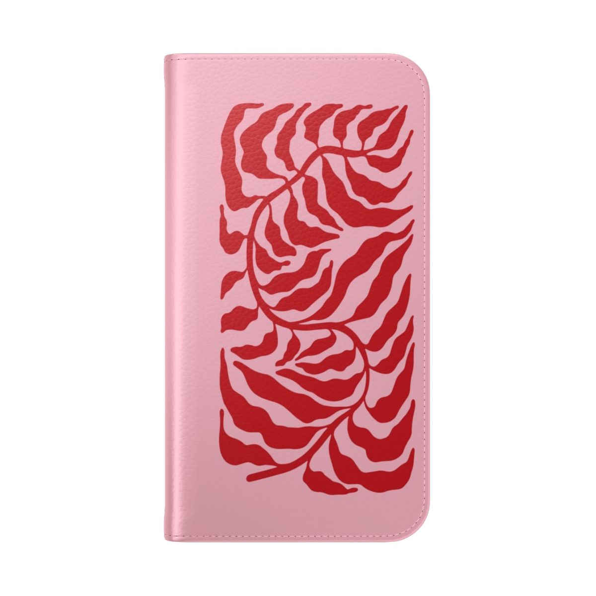 Mid-century inspired abstract art phone flip cover case featuring a vibrant, colorful design in the style of French artist Henri Matisse. - Folded Back