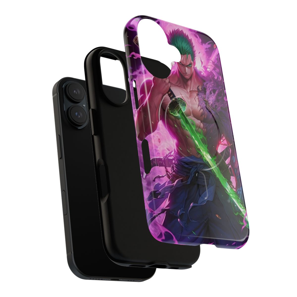 Durable magnetic phone case with One Piece anime and manga character designs - Layers