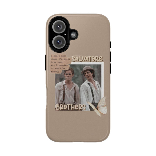 Salvatore Brothers Inspired Magnetic Tough Phone Case with Damon and Stefan Salvatore Imagery