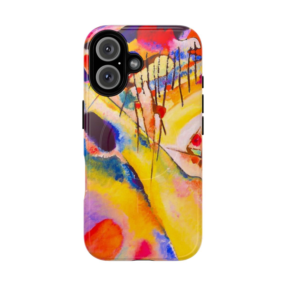 Artistic abstract magnetic tough phone case featuring the art style of Wassily Kandinsky