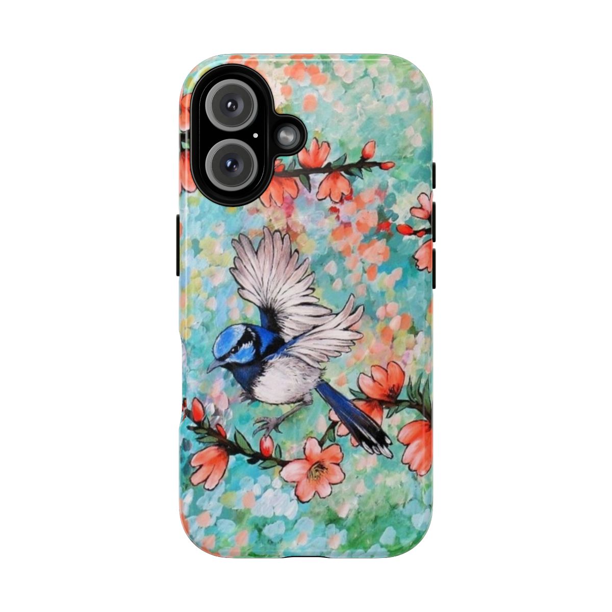 Colorful phone case with vibrant garden and nature imagery