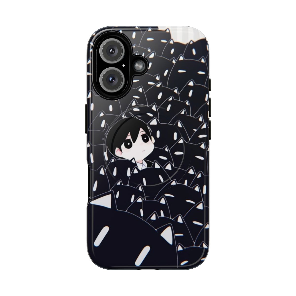 Omori-inspired phone case featuring characters from the popular indie game