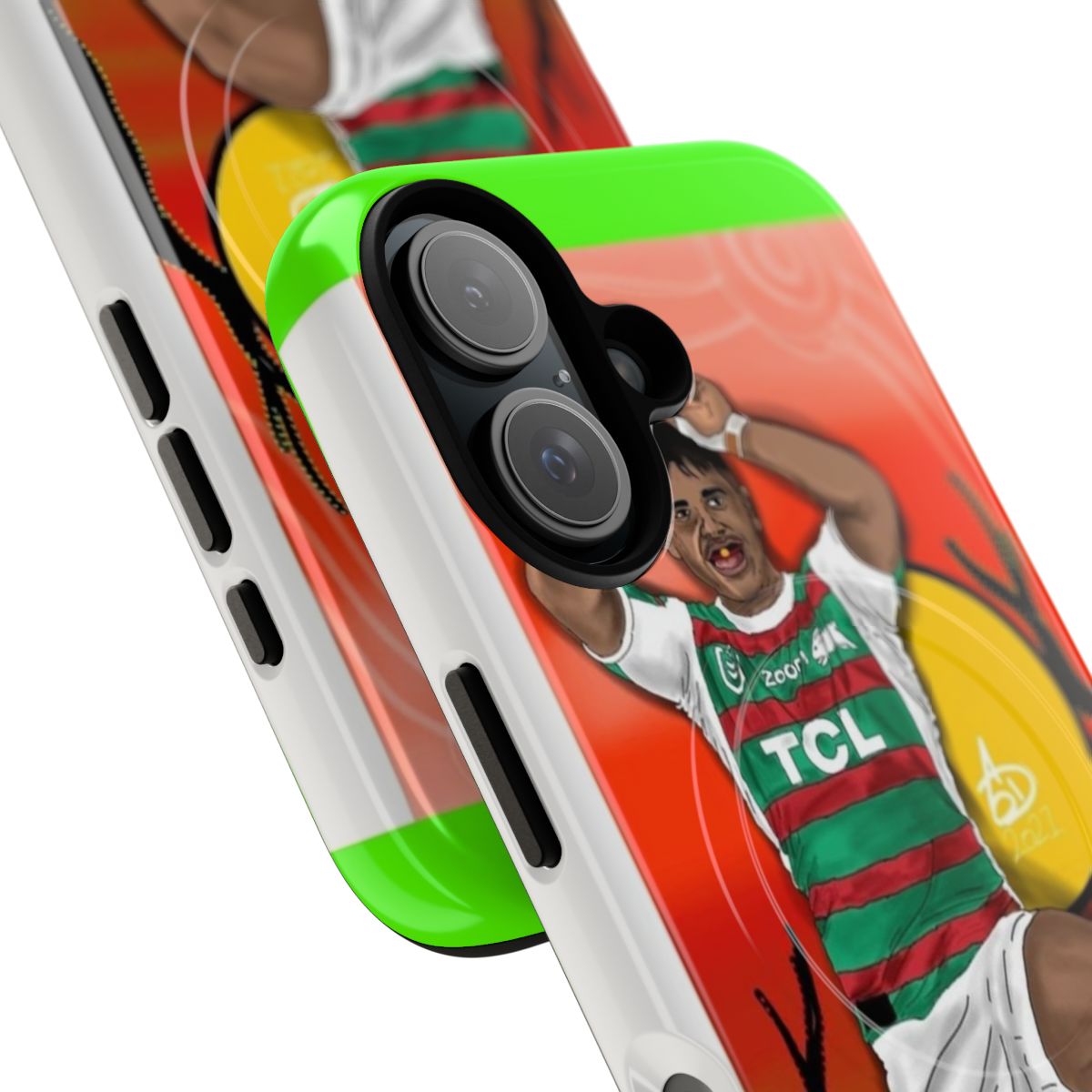 Tough magnetic phone case featuring Latrell Mitchell artwork - Detail