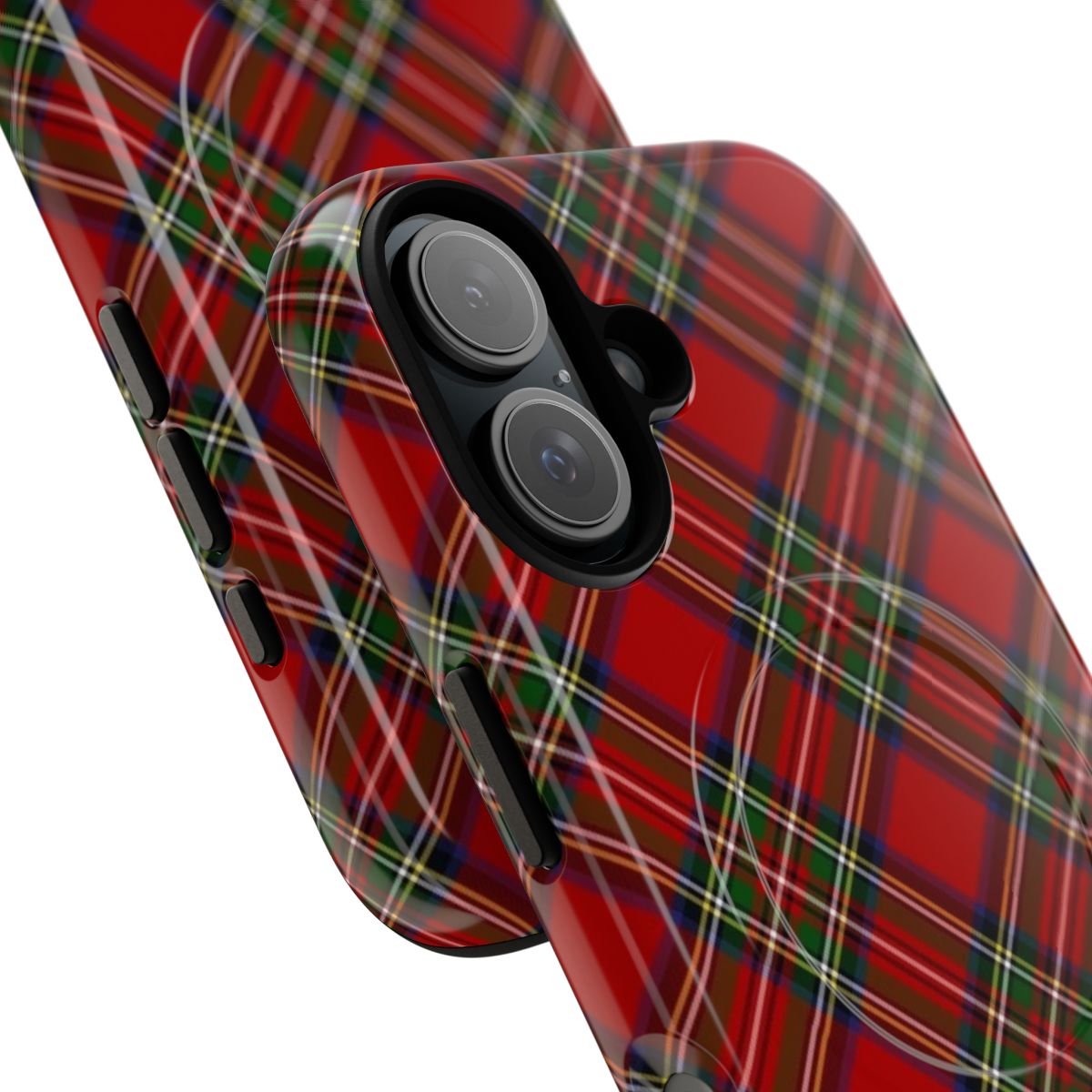 Stylish royal stewart tartan phone case with woven pattern - Detail