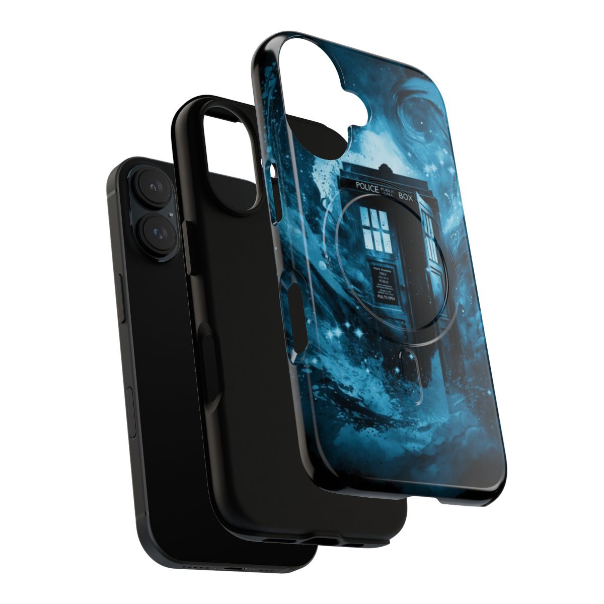 Artistic vortex design magnetic tough phone case featuring sci-fi elements - Layers