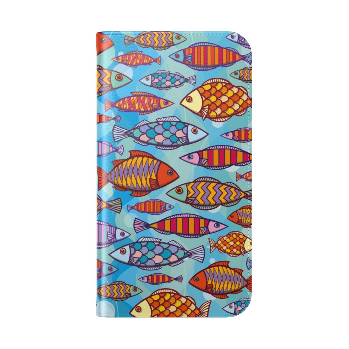 Colorful fish swimming in the ocean on a phone case - Folded Back