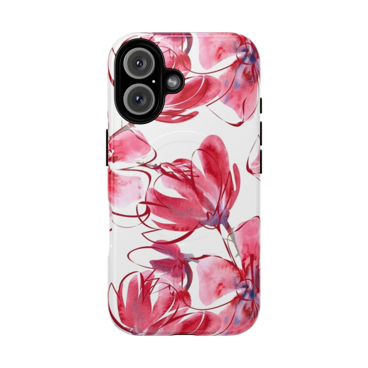 Blooming sakura abstract art design on a protective iPhone or Samsung Galaxy phone case