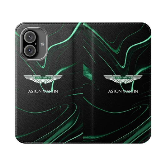 Aston Martin-inspired phone case with flip cover design