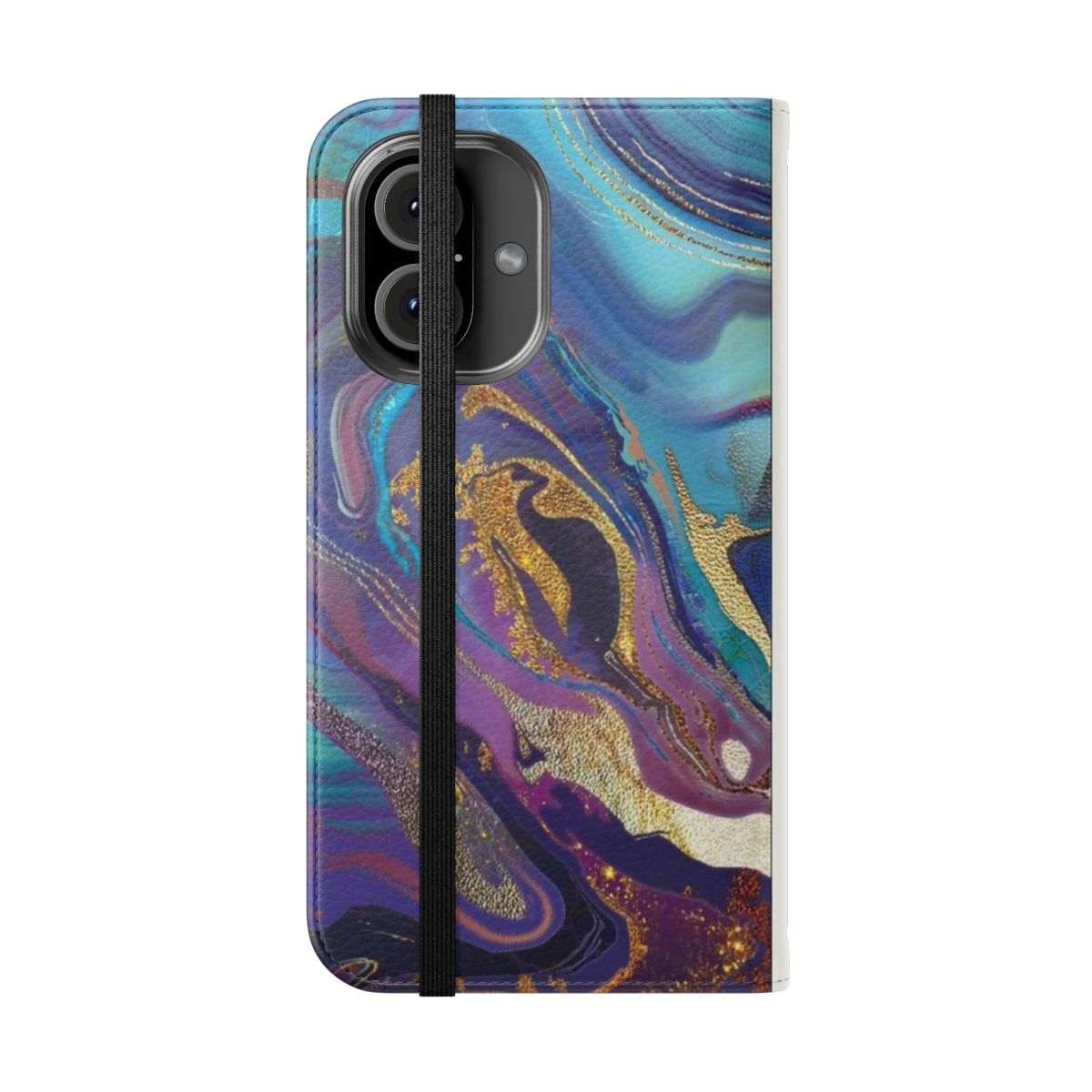 Colorful Glam Bath Salts Texture Phone Case for iPhone and Samsung Galaxy - Folded Front