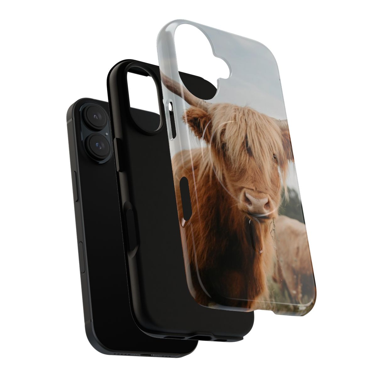 Curious Highland Cow Magnetic Tough Phone Case - Layers