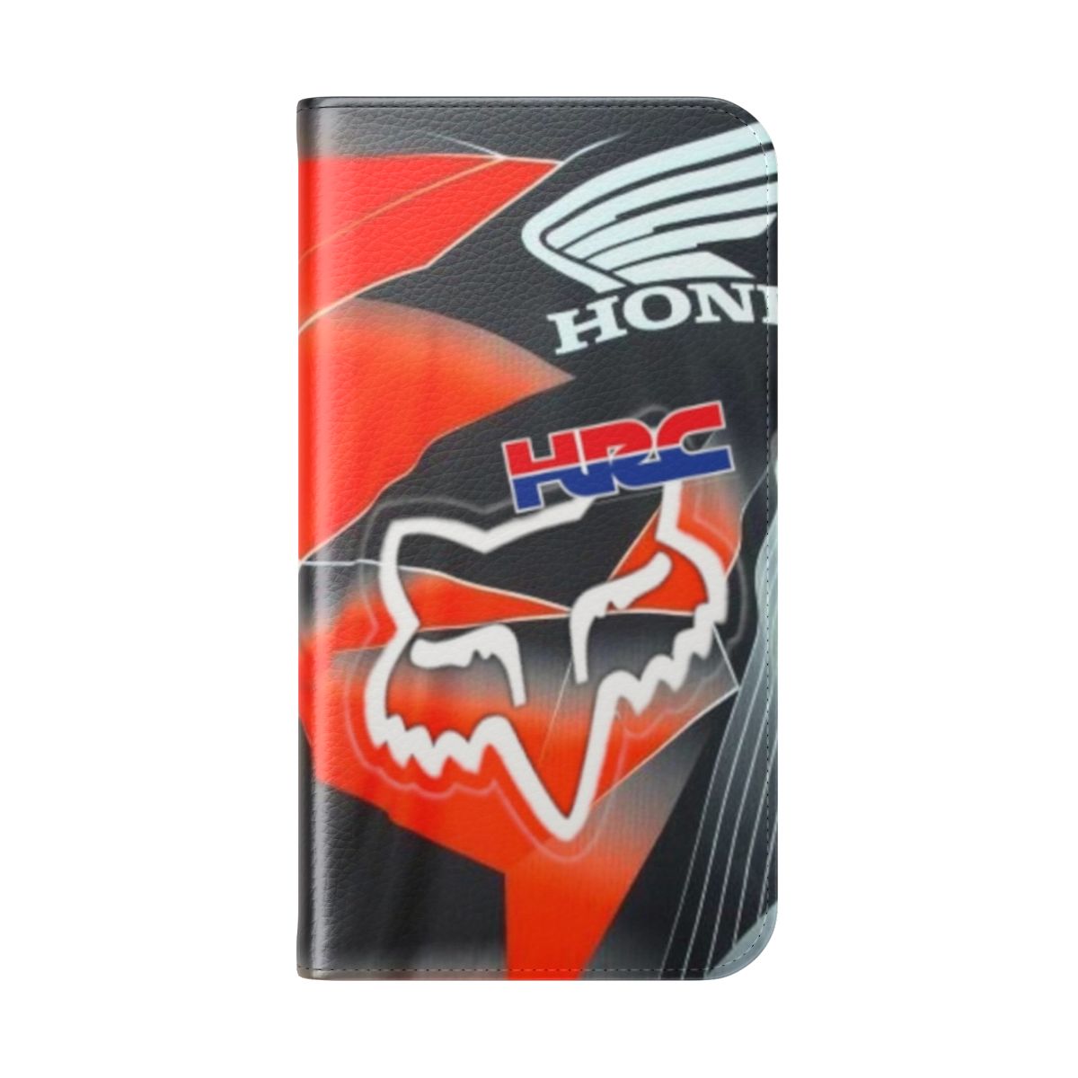 Moto and motocross-themed flip phone case with dynamic design - Folded Back