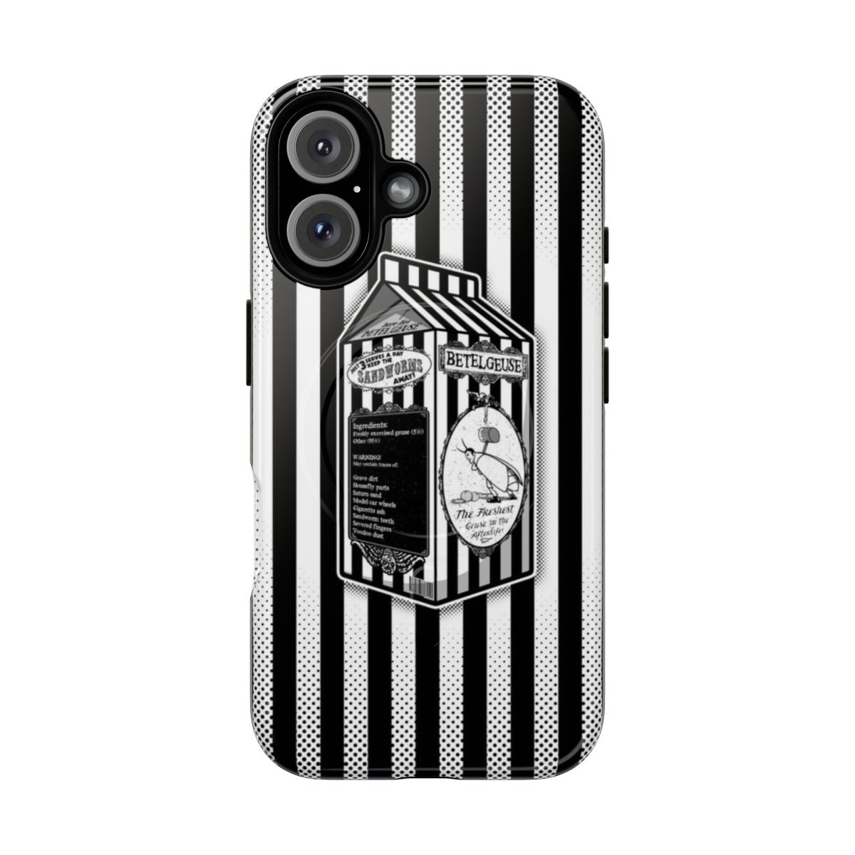 Afterlife-Inspired Magnetic Tough Phone Case with Beetlejuice, Betelgeuse, and Lydia Deetz Imagery