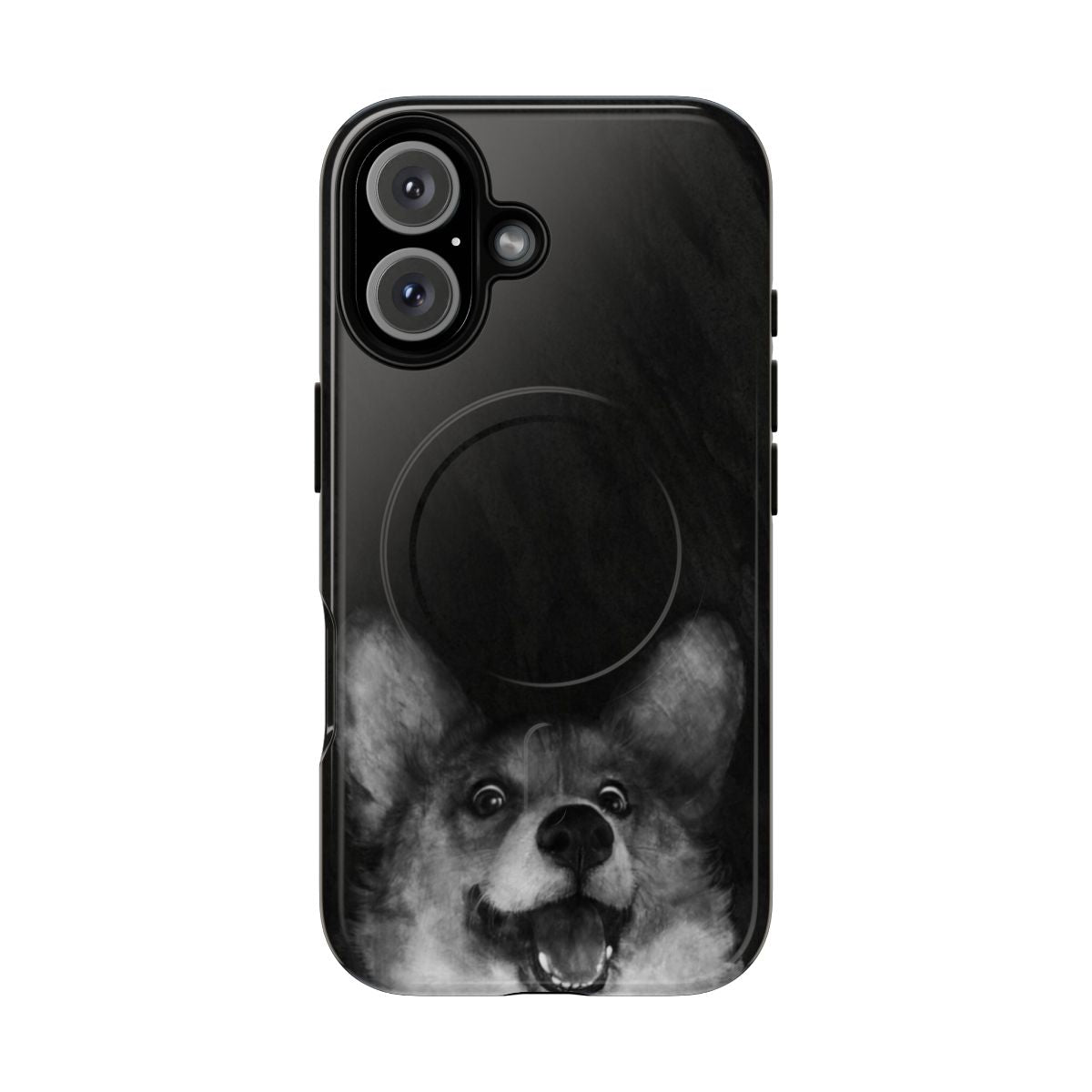 Colorful sausage fox pattern on a tough magnetic phone case for corgi dog owners