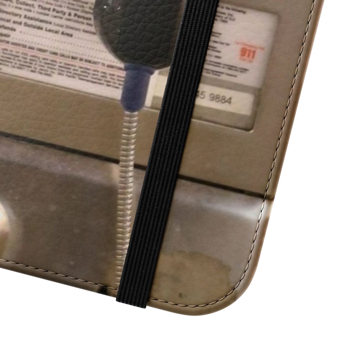 Retro-styled phone case with NYC payphone design - Close Up