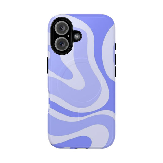 Vibrant abstract swirl pattern in pastel purple and lavender tones on a tough magnetic phone case