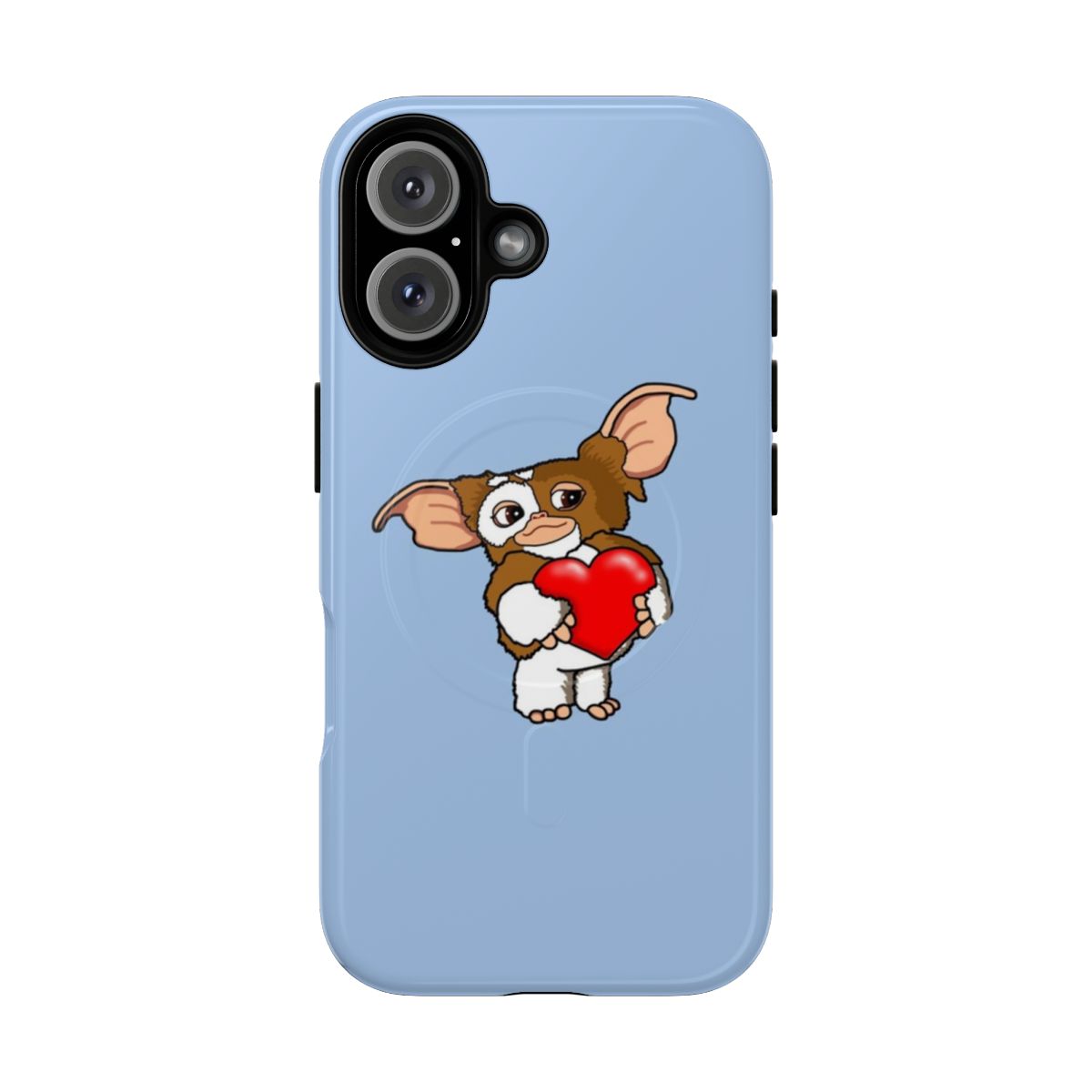 Gizmo-inspired magnetic tough phone case with love heart design