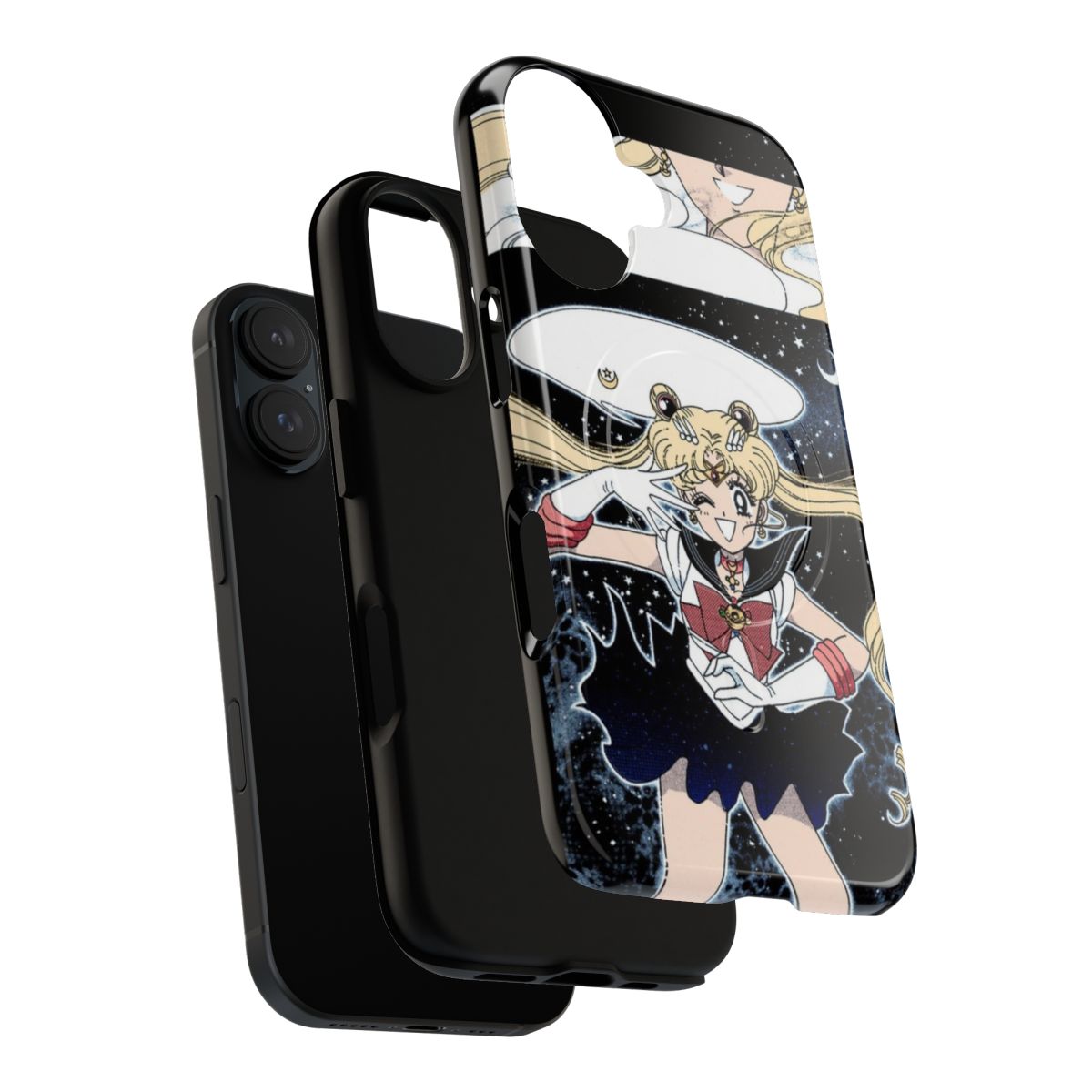 Retro Anime-Inspired Magnetic Tough Phone Case featuring a Sailor Moon manga panel design - Layers