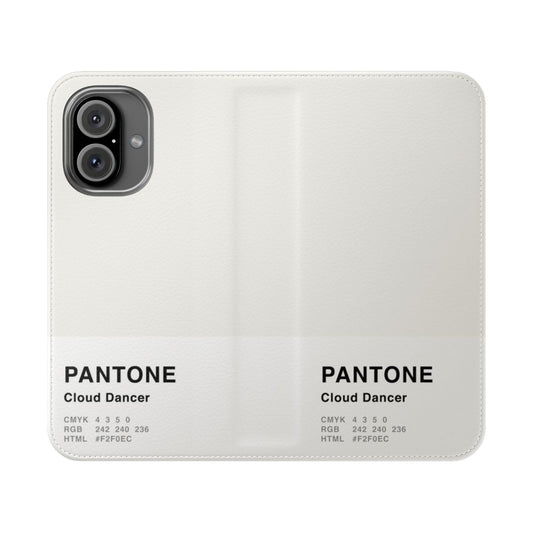 Pantone grey flip cover phone case with a simple, minimalist design