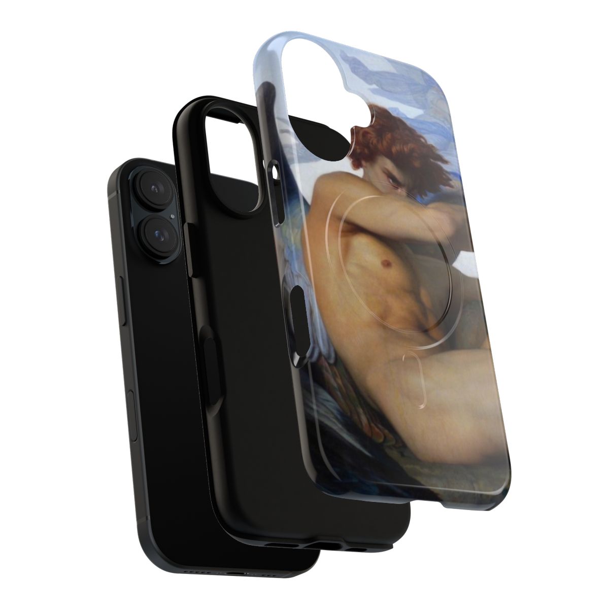 Fallen angel magnetic phone case with vintage renaissance art design - Layers