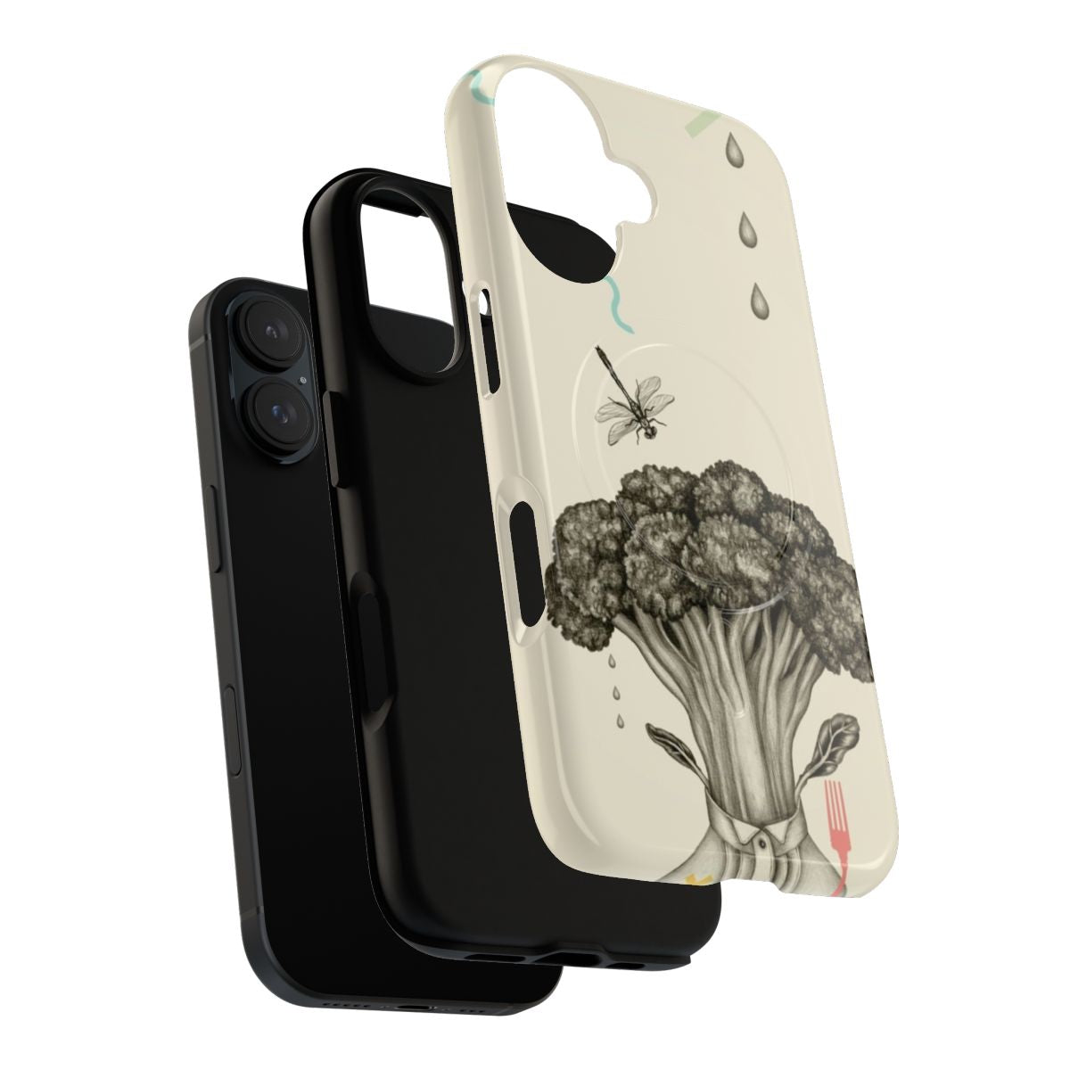 Broccoli-themed magnetic phone case with vegetable, food, and nature-inspired graphics - Layers