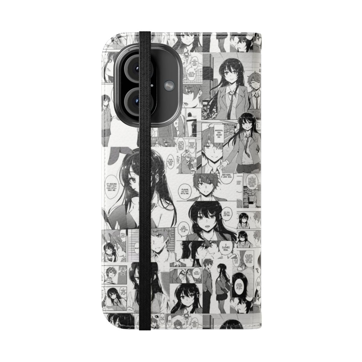 Anime-themed phone case featuring characters from the popular "Rascal Does Not Dream of Bunny Girl Senpai" manga. - Folded Front