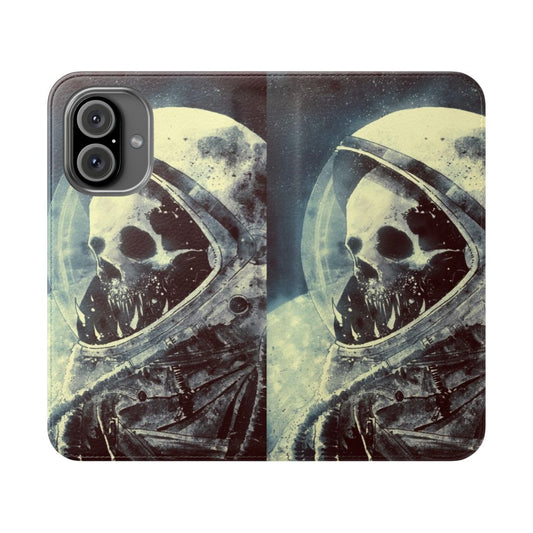 Cosmic Astronaut Phone Case with Spooky Space Horror Design