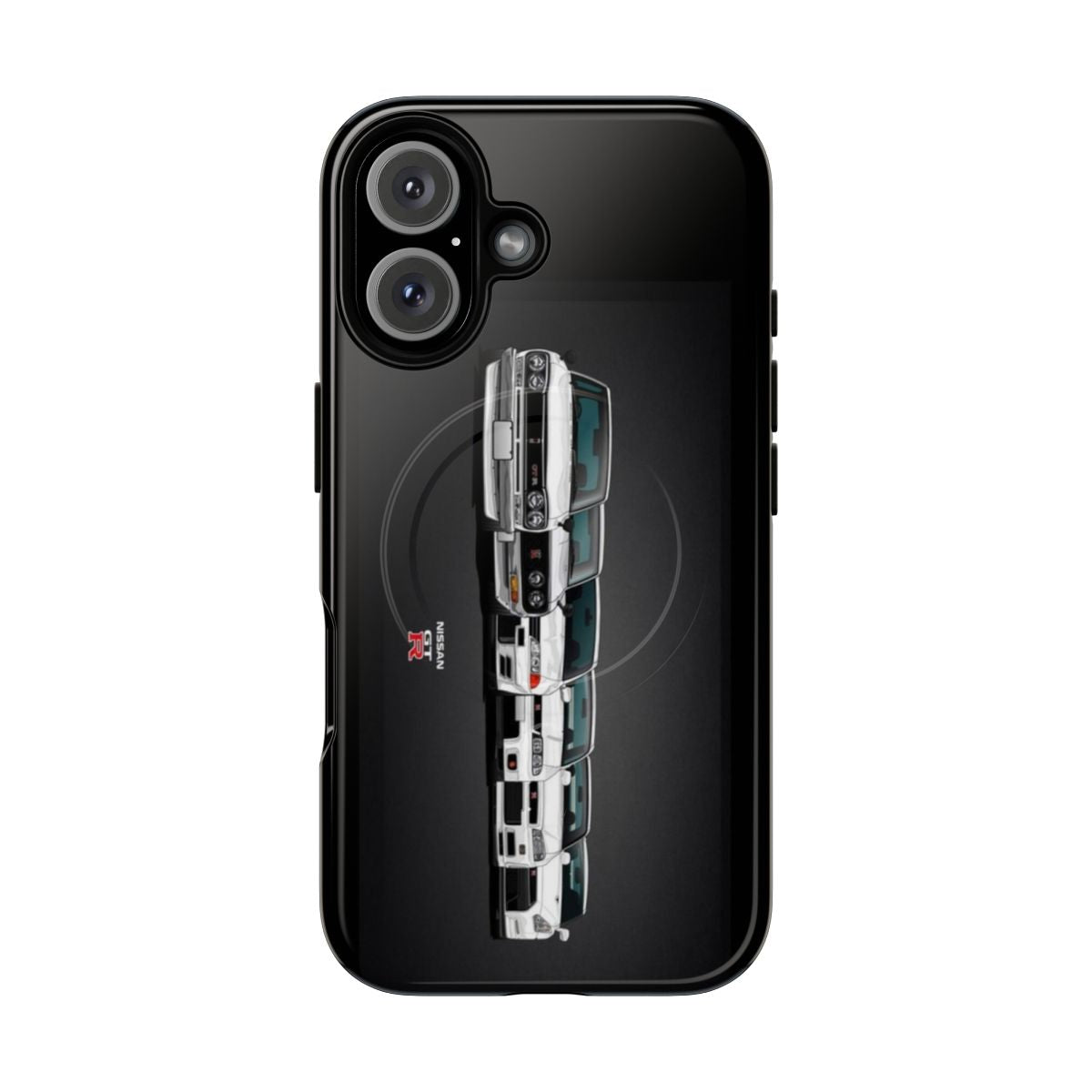 Magnetic tough phone case with Japanese car brand logos and designs