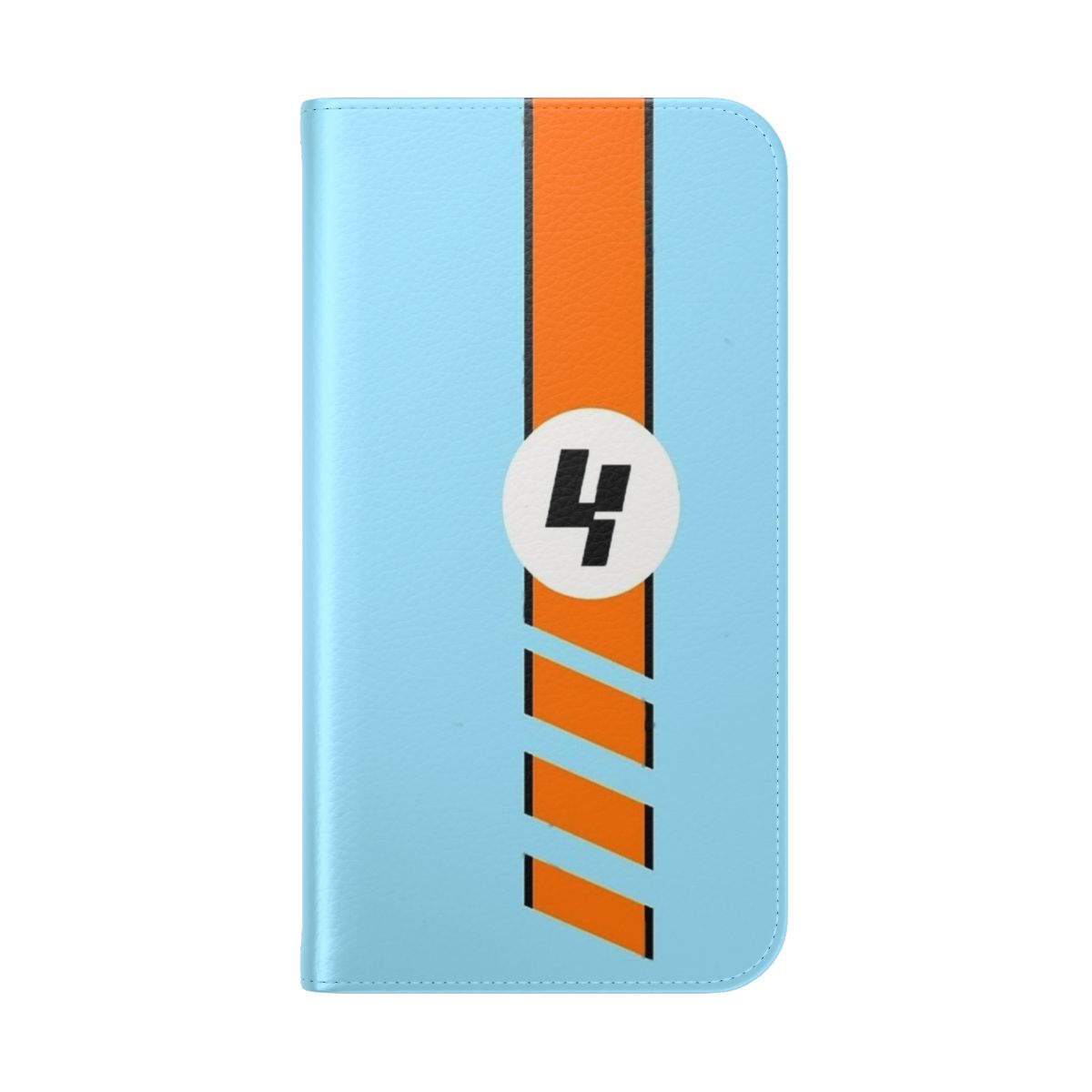 Flip cover phone case with Formula One driver Lando Norris inspired design - Folded Back