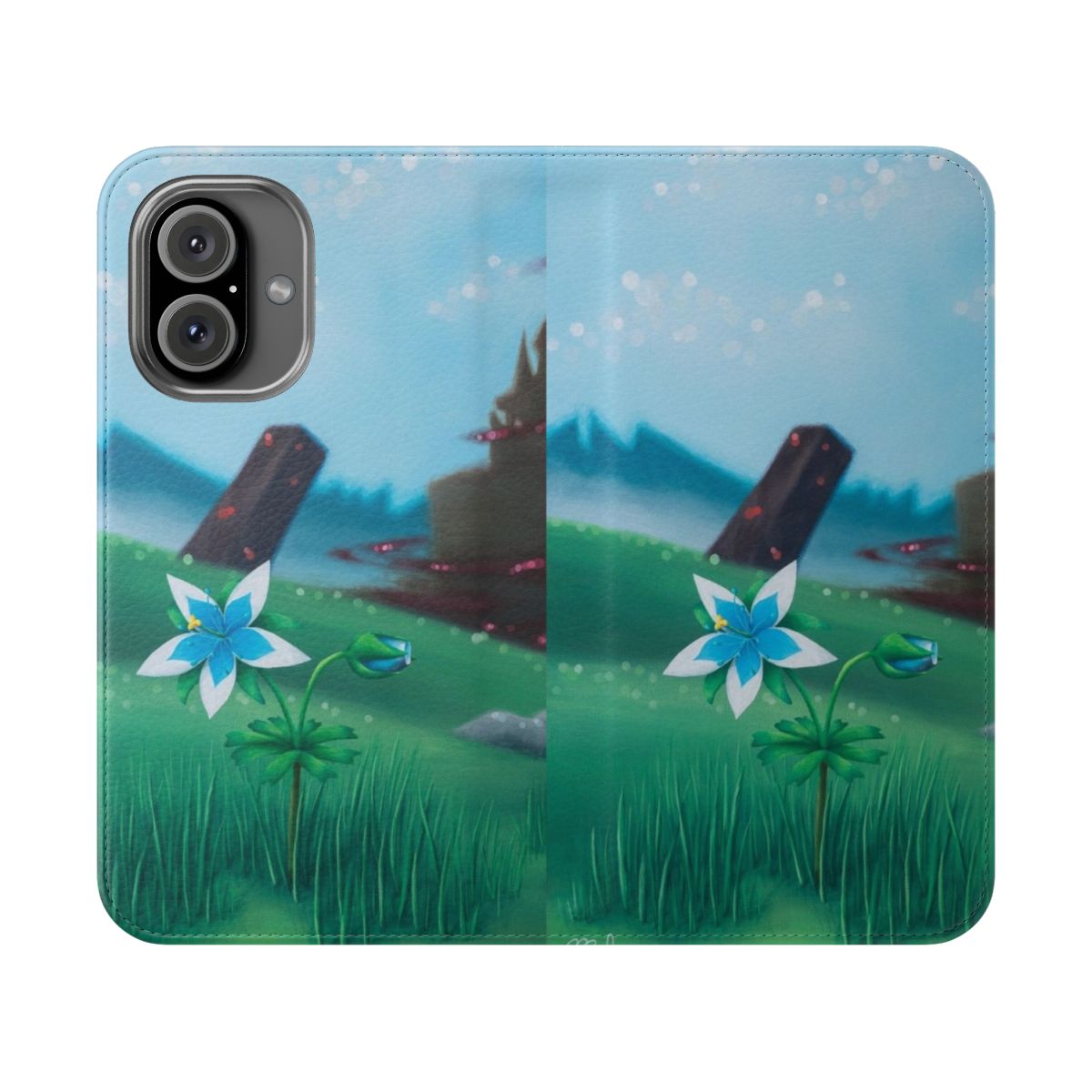 Acrylic flip phone case with a unique 'Silent Princess' design